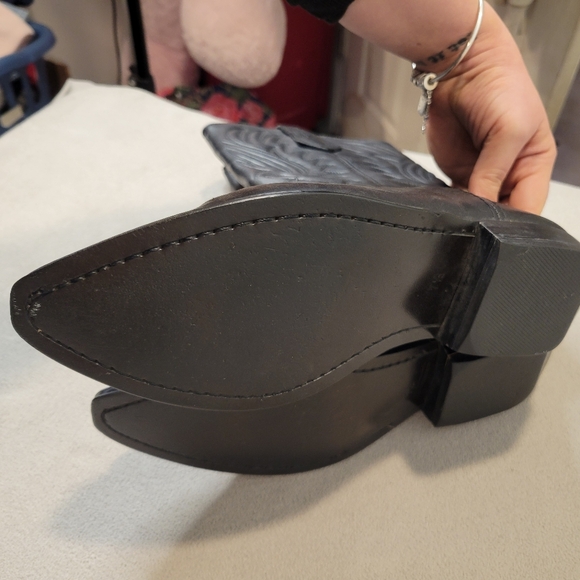 Seychelles Black Pointy Western Leather Boots Size 7.5 - Picture 6 of 8